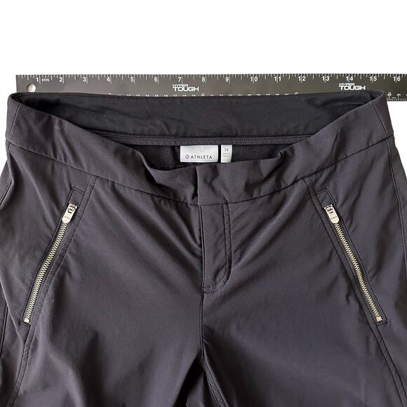 ATHLETA Women's Wander Black Ankle Zip Pant Skinny Size 10 - Picture 6 of 9